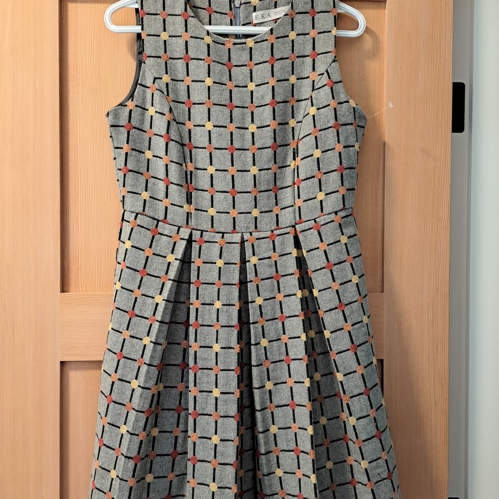 Vintage EKA Dress With Polka Dot Design.